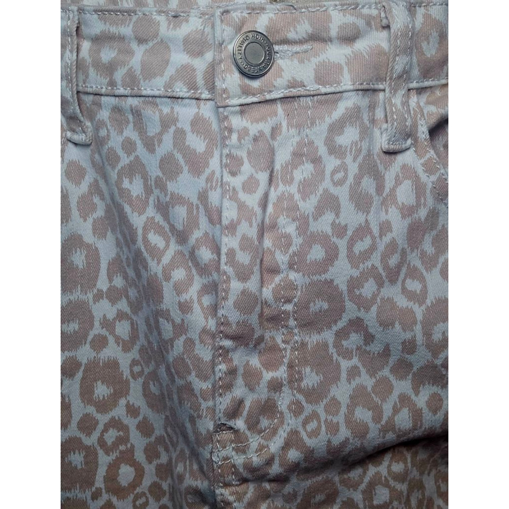 Women's SAINTS & HEARTS Beige White Leopard Flare Jeans L - Picture 3 of 7